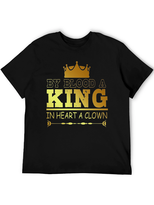 By Blood a King Mens Black Graphic T-Shirt