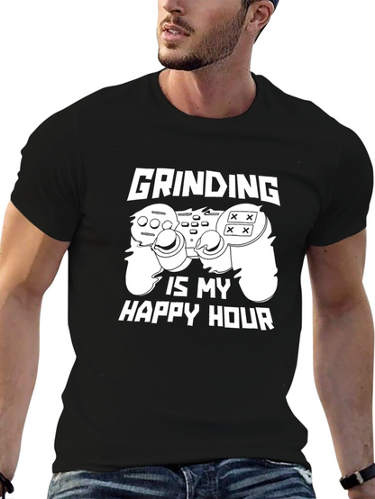 Grinding is My Happy Hour Black T-Shirt
