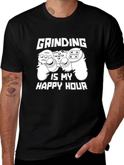 Grinding is My Happy Hour Black T-Shirt