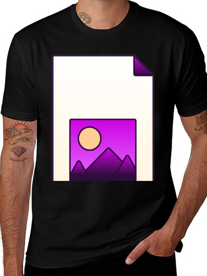 Modern Graphic T-Shirt: Sunset Landscape Tee