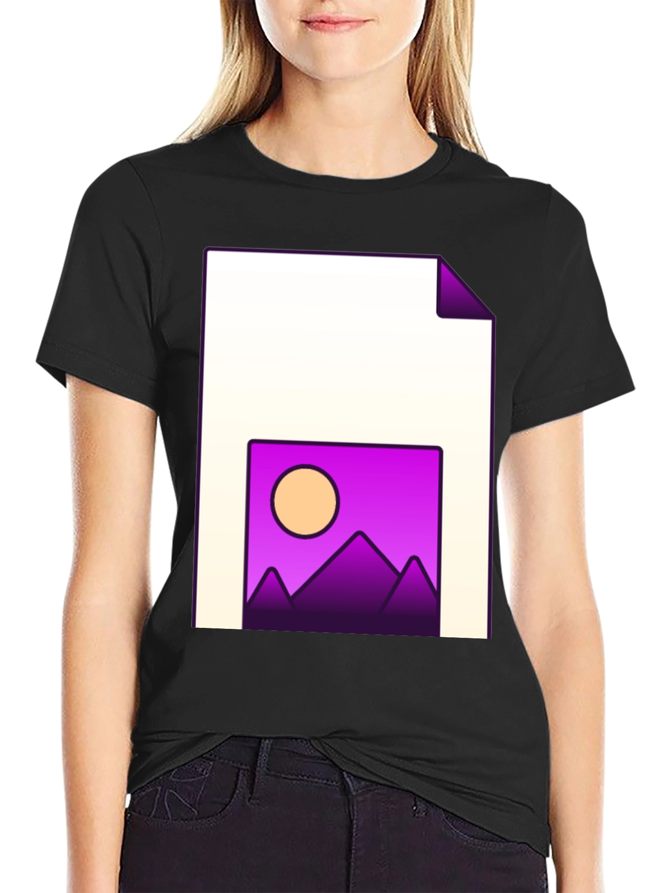 Modern Graphic T-Shirt: Sunset Landscape Tee