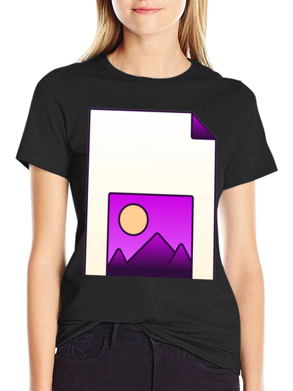 Modern Graphic T-Shirt: Sunset Landscape Tee