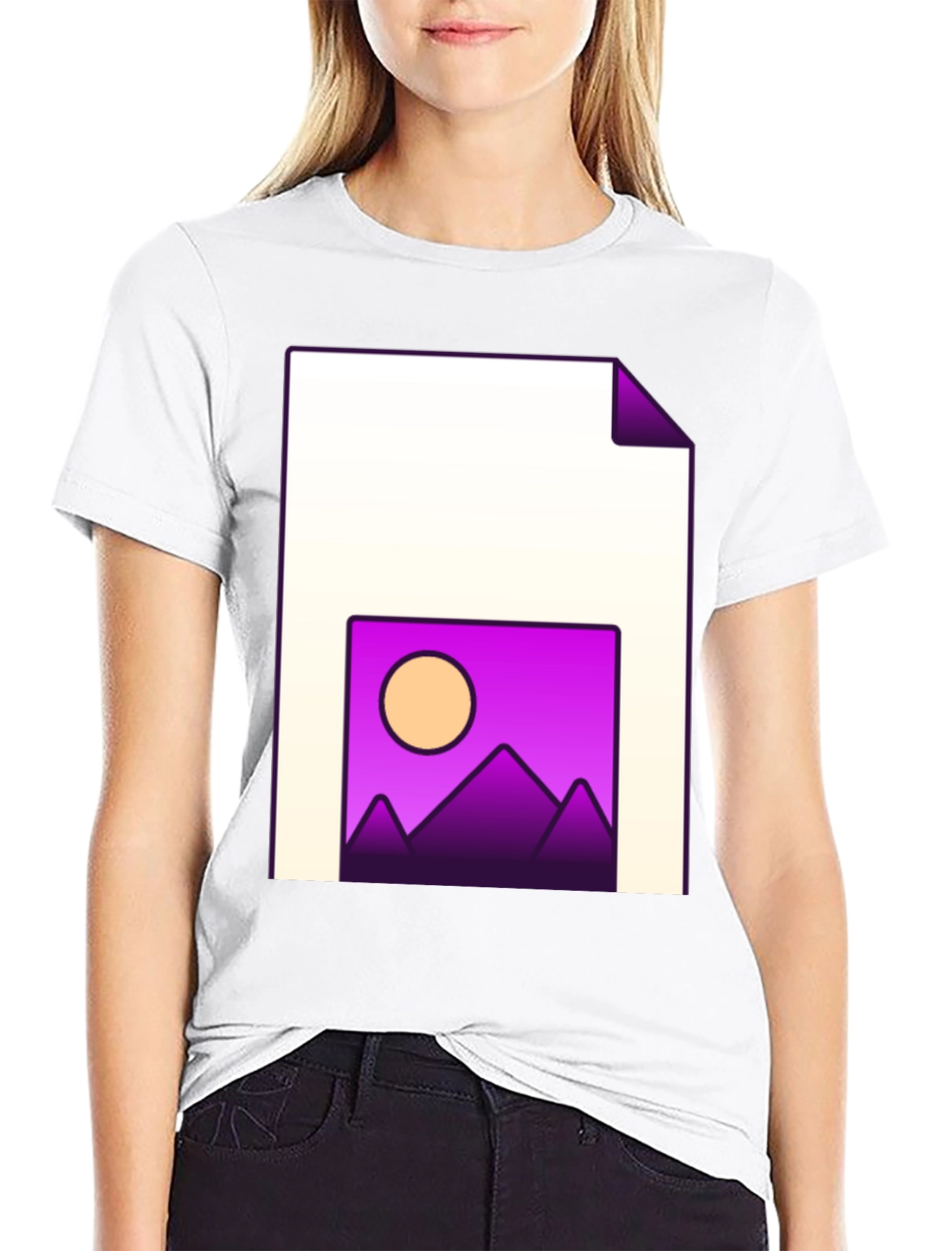 Modern Graphic T-Shirt: Sunset Landscape Tee