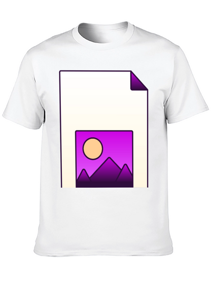 Modern Graphic T-Shirt: Sunset Landscape Tee