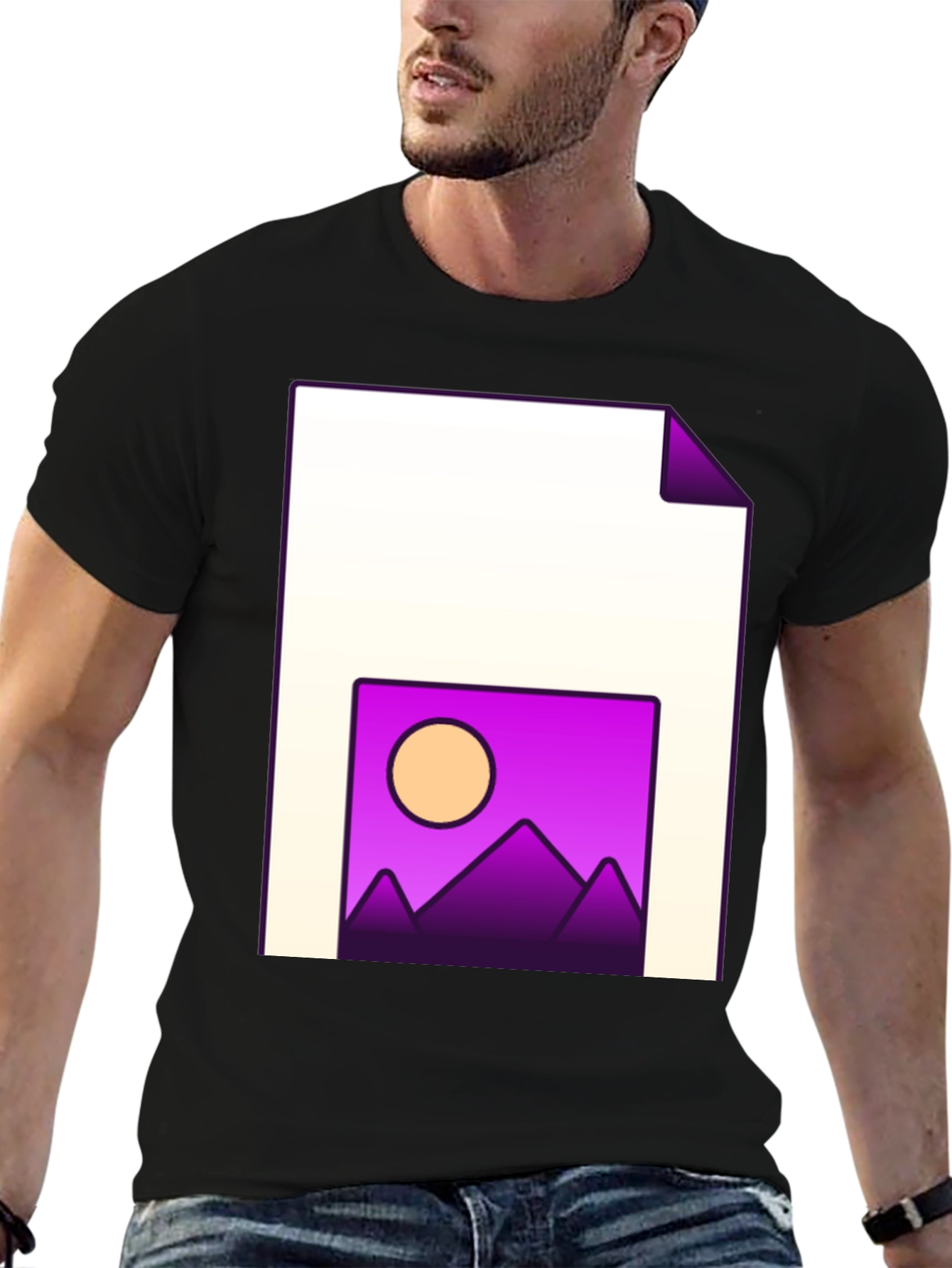 Modern Graphic T-Shirt: Sunset Landscape Tee