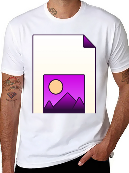 Modern Graphic T-Shirt: Sunset Landscape Tee