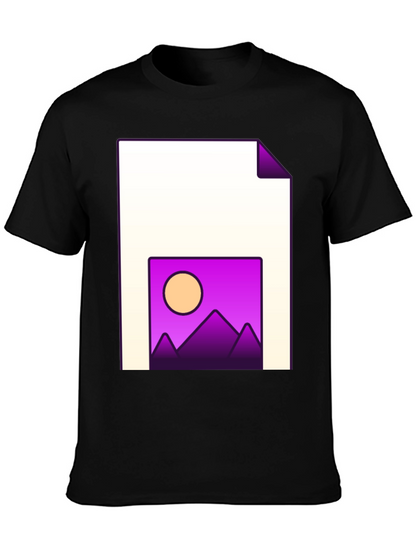 Modern Graphic T-Shirt: Sunset Landscape Tee