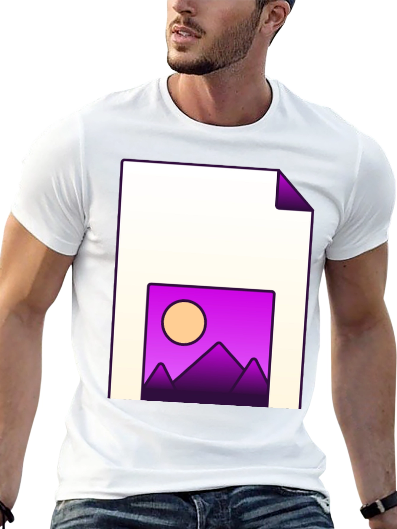 Modern Graphic T-Shirt: Sunset Landscape Tee
