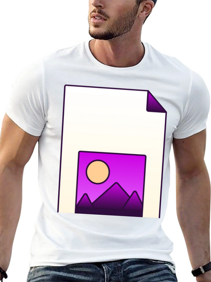 Modern Graphic T-Shirt: Sunset Landscape Tee