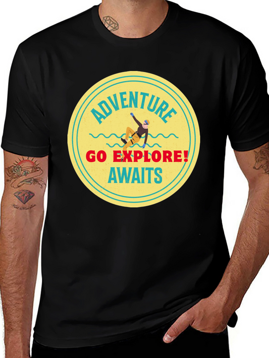 Adventure Awaits Black Graphic Tee