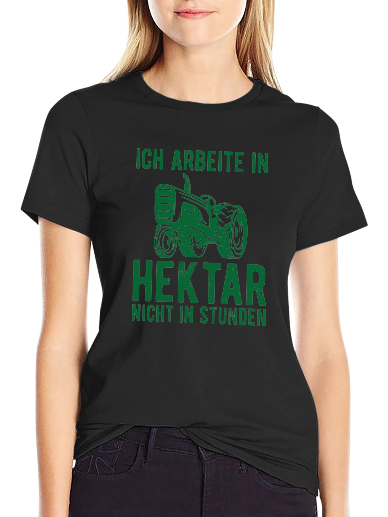 Ich Arbeite In Hektar Black T-Shirt