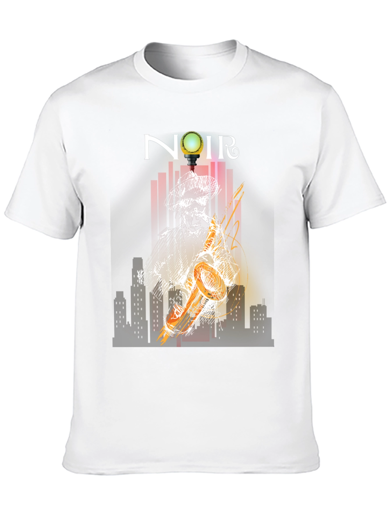 Noir Saxophone Graphic Tee - Cool Musician T-Shirt