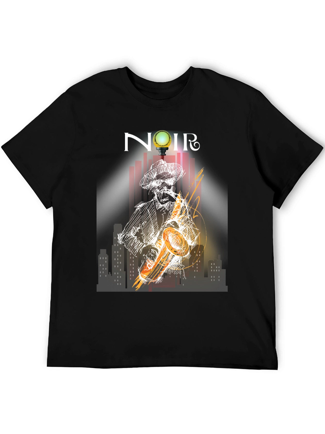 Noir Saxophone Graphic Tee - Cool Musician T-Shirt