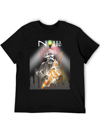 Noir Saxophone Graphic Tee - Cool Musician T-Shirt