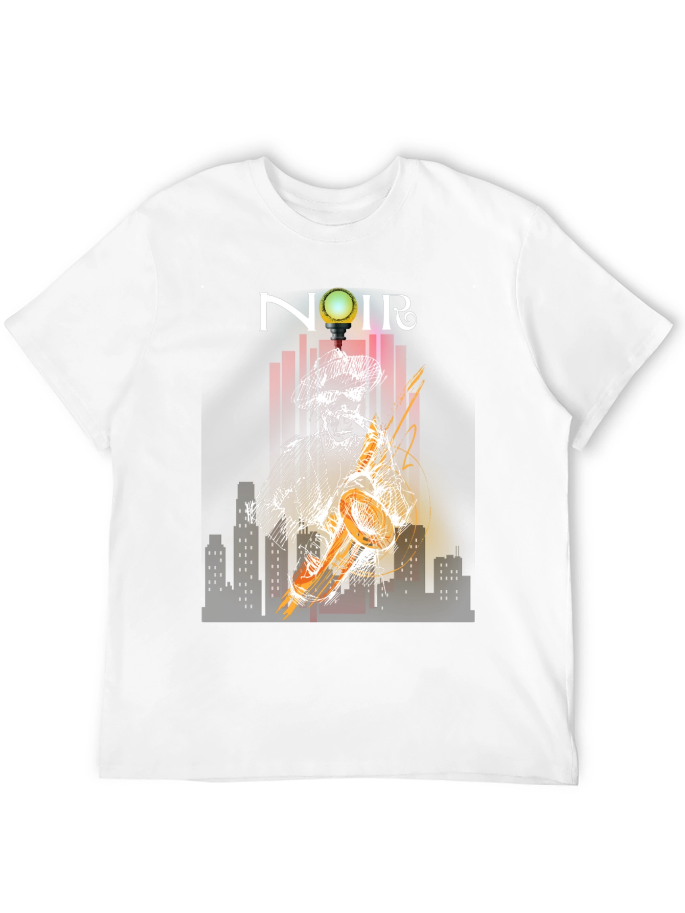 Noir Saxophone Graphic Tee - Cool Musician T-Shirt