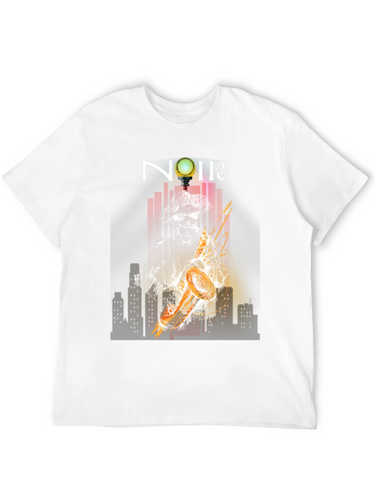 Noir Saxophone Graphic Tee - Cool Musician T-Shirt