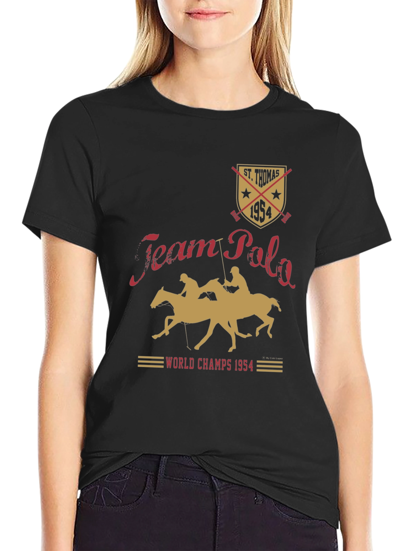 St. Thomas Team Polo 1954 Black T-Shirt