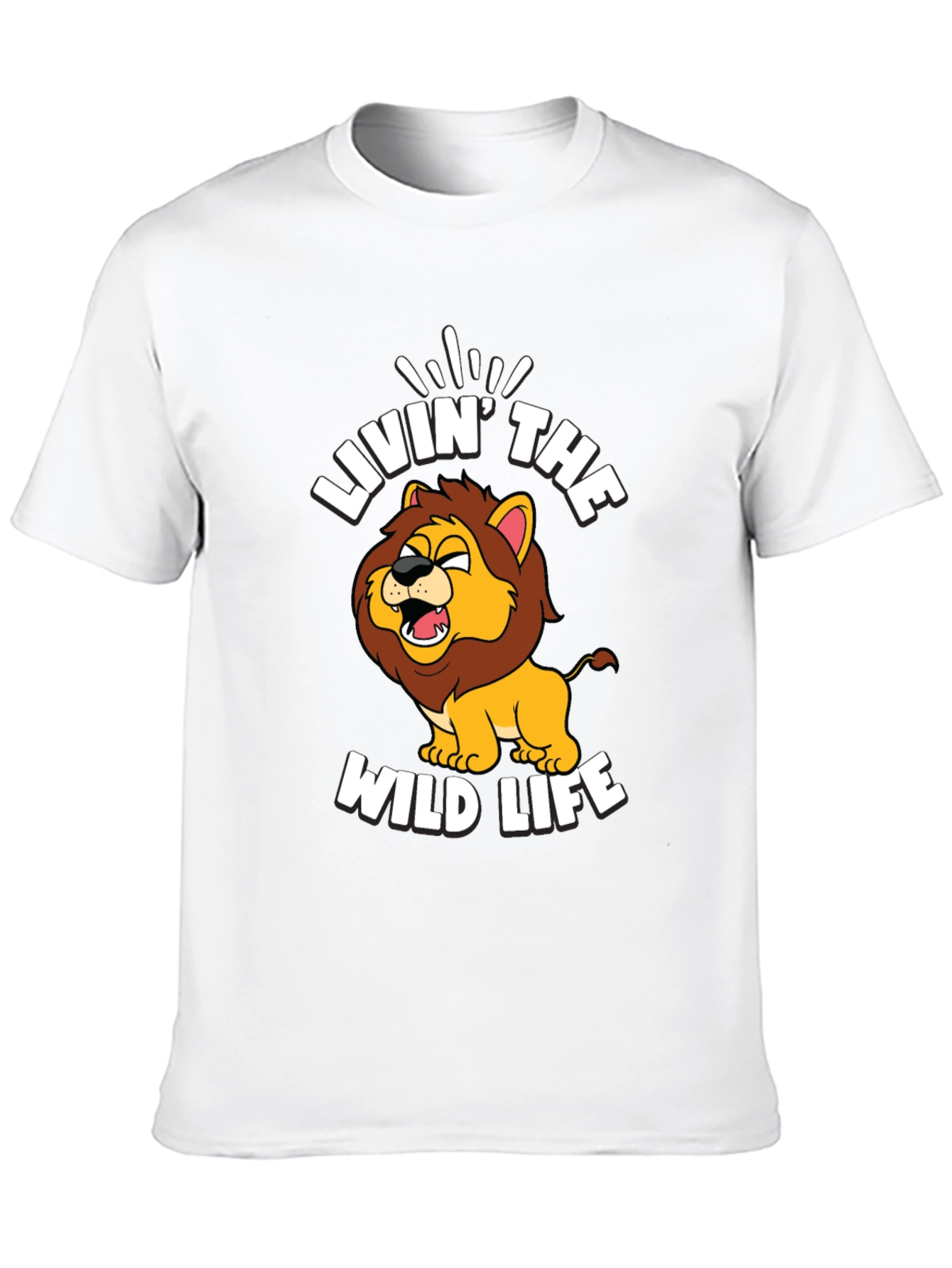 Livin the Wild Life Lion Graphic Tee - Black
