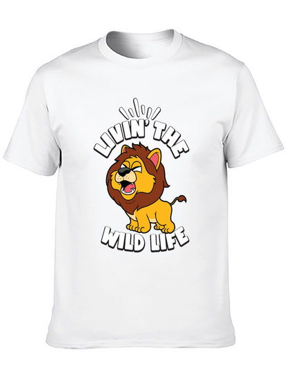 Livin the Wild Life Lion Graphic Tee - Black