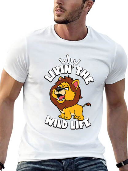Livin the Wild Life Lion Graphic Tee - Black