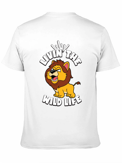 Livin the Wild Life Lion Graphic Tee - Black