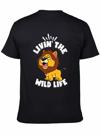 Livin the Wild Life Lion Graphic Tee - Black