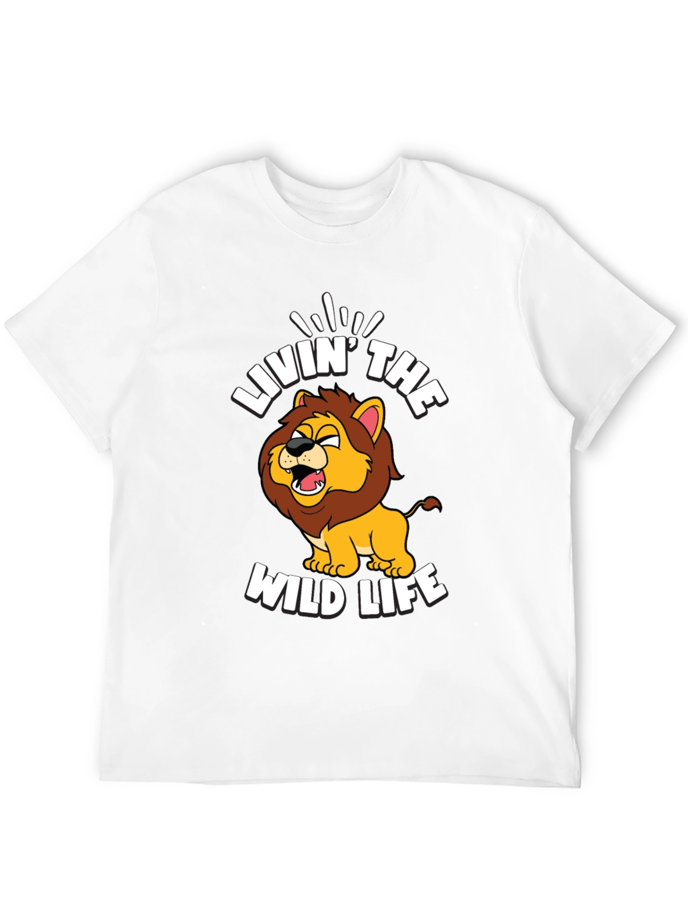 Livin the Wild Life Lion Graphic Tee - Black