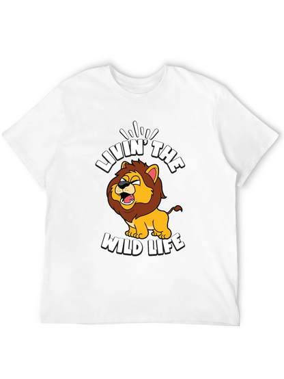 Livin the Wild Life Lion Graphic Tee - Black