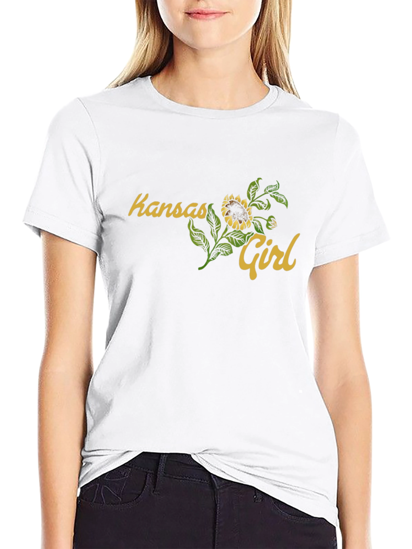 Kansas Girl Sunflower Graphic T-Shirt