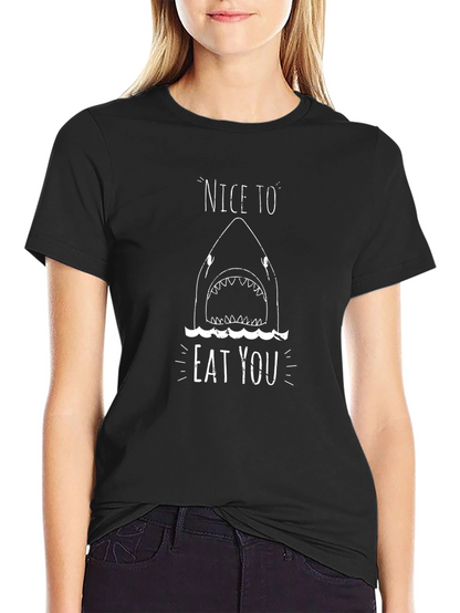 Nice To Eat You Shark Graphic T-Shirt