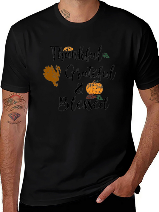Thankful Grateful Blessed Thanksgiving T-Shirt