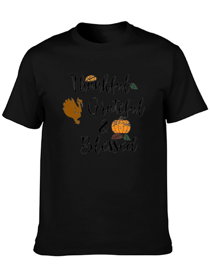 Thankful Grateful Blessed Thanksgiving T-Shirt