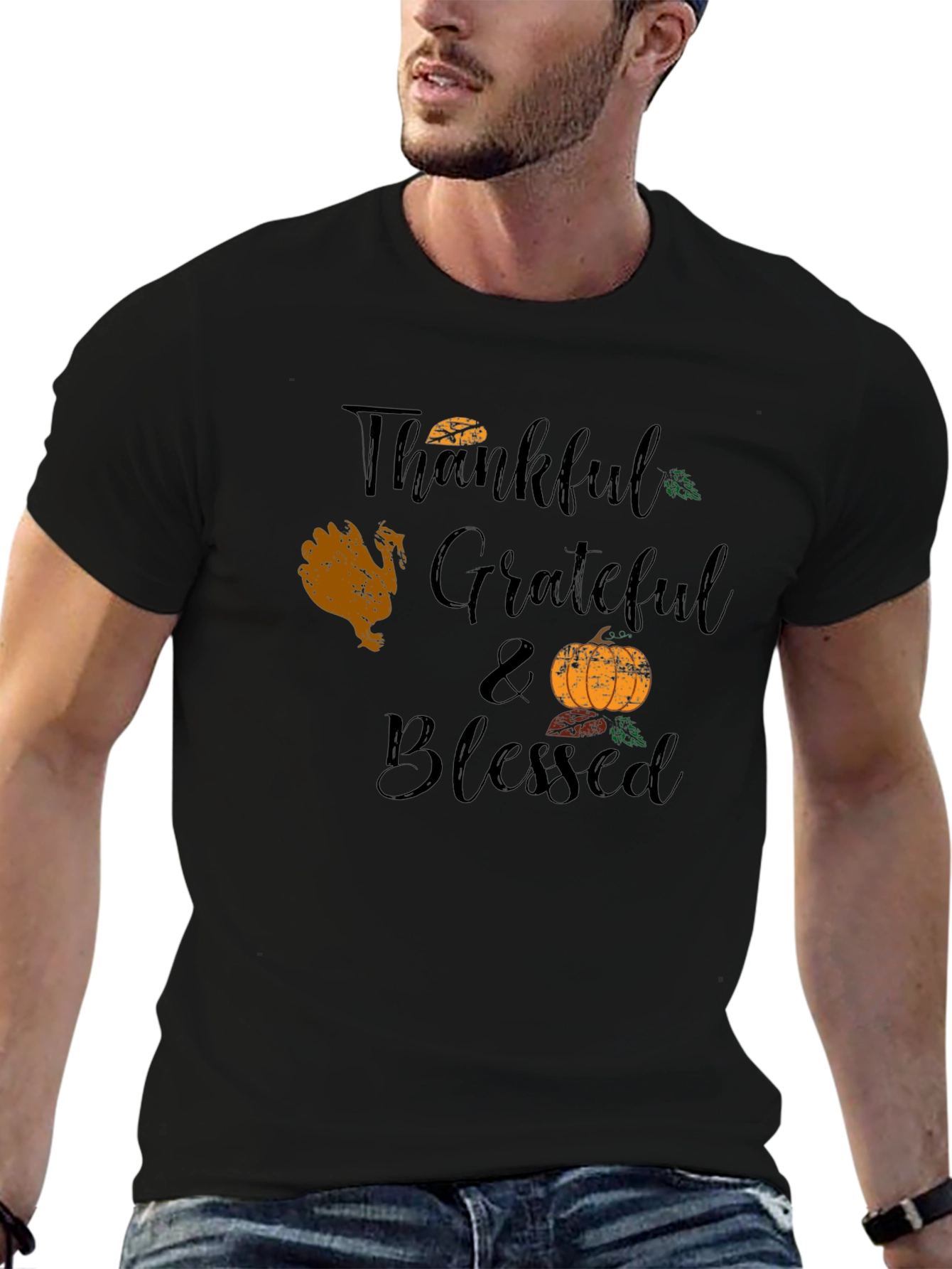 Thankful Grateful Blessed Thanksgiving T-Shirt