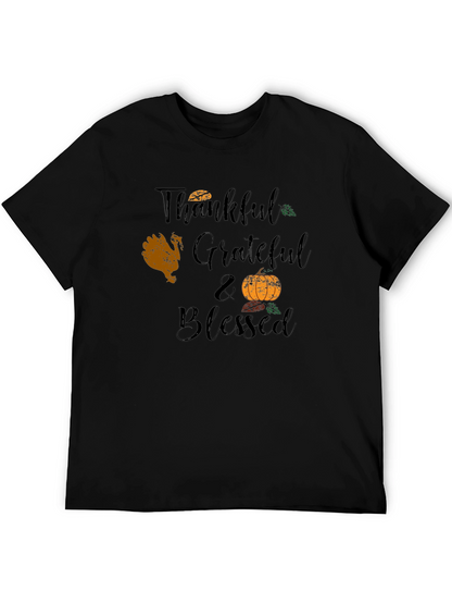 Thankful Grateful Blessed Thanksgiving T-Shirt