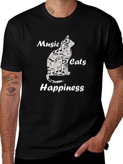 Music Cats Happiness Graphic Tee