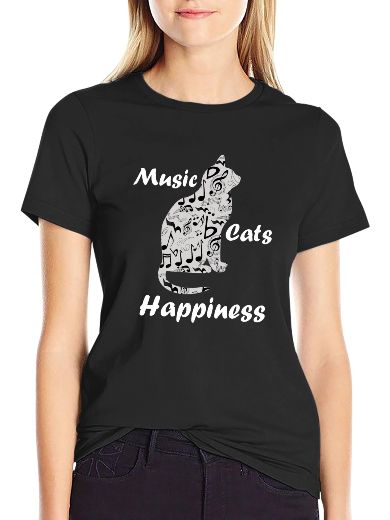 Music Cats Happiness Graphic Tee