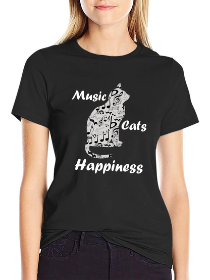 Music Cats Happiness Graphic Tee