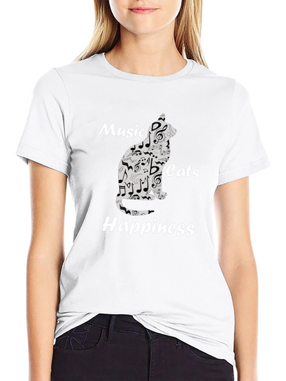 Music Cats Happiness Graphic Tee