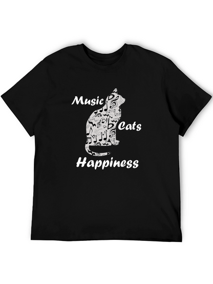 Music Cats Happiness Graphic Tee