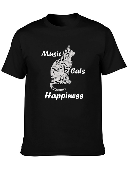Music Cats Happiness Graphic Tee