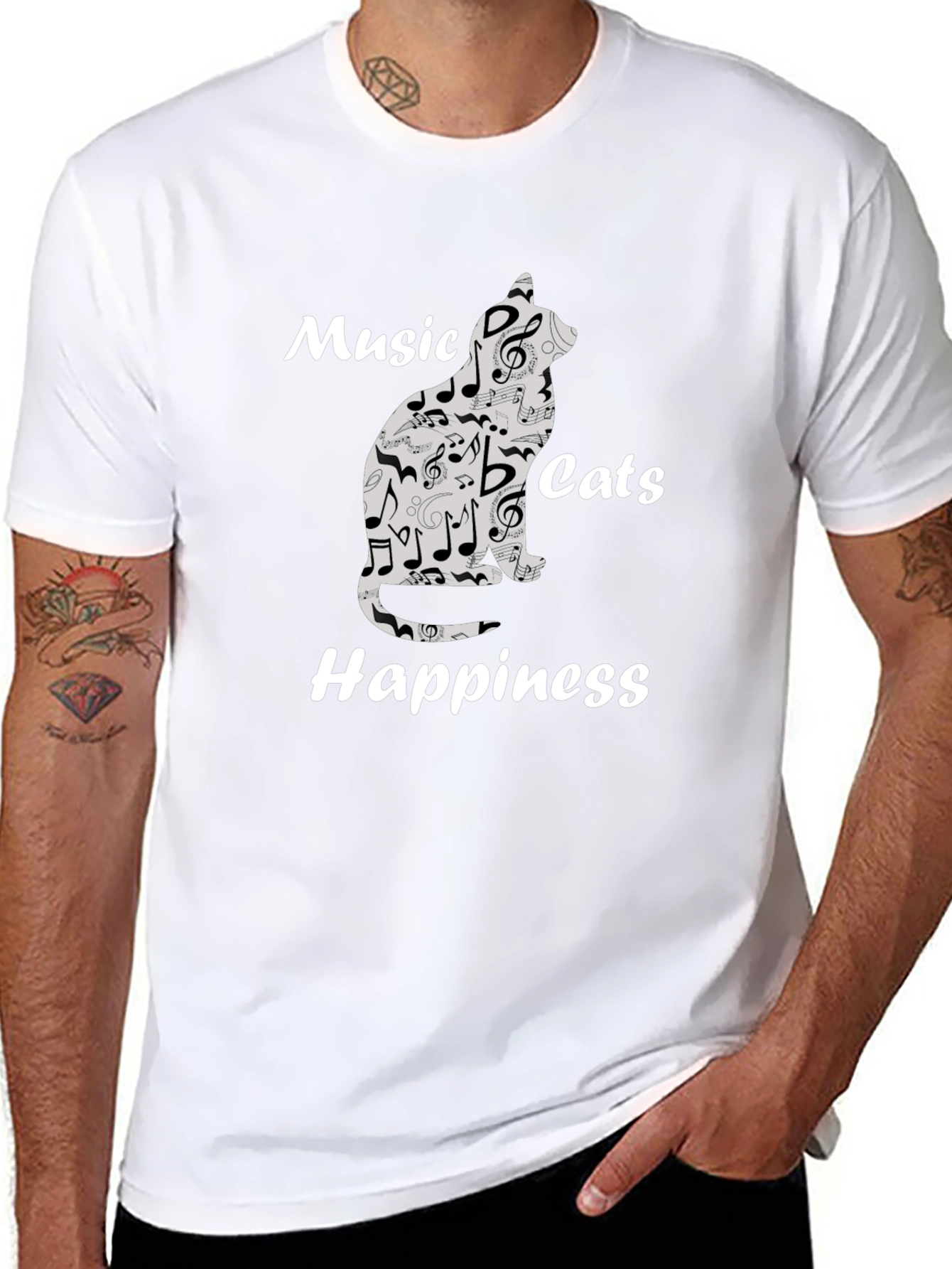 Music Cats Happiness Graphic Tee