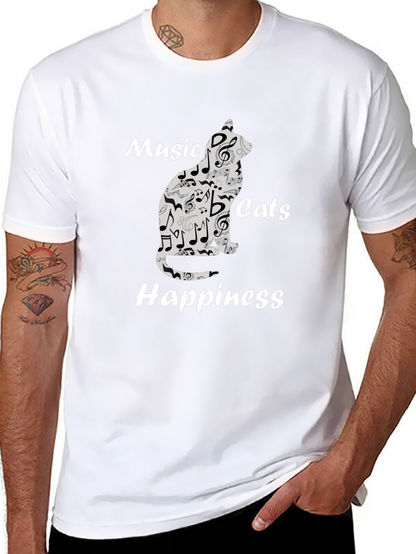 Music Cats Happiness Graphic Tee
