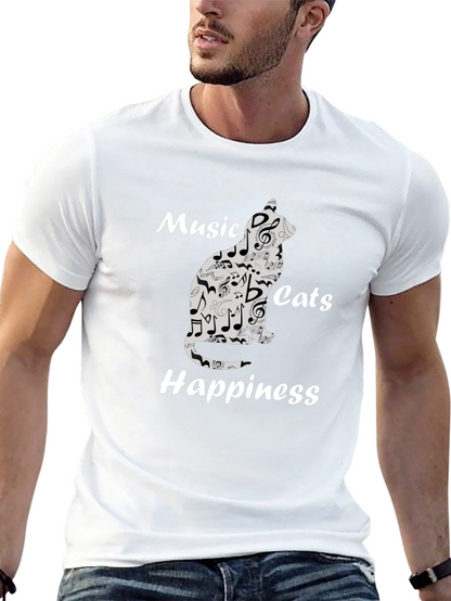 Music Cats Happiness Graphic Tee
