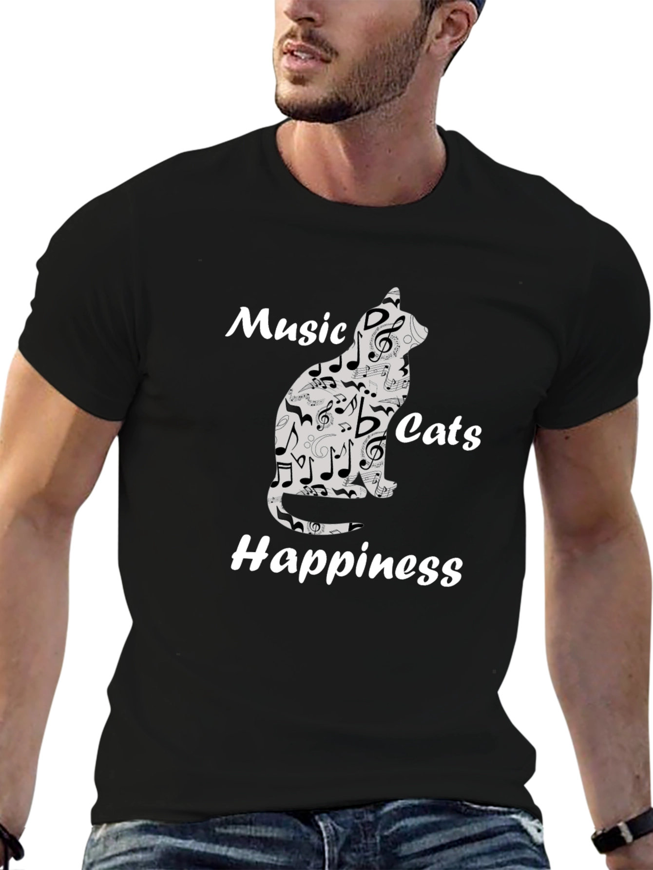 Music Cats Happiness Graphic Tee