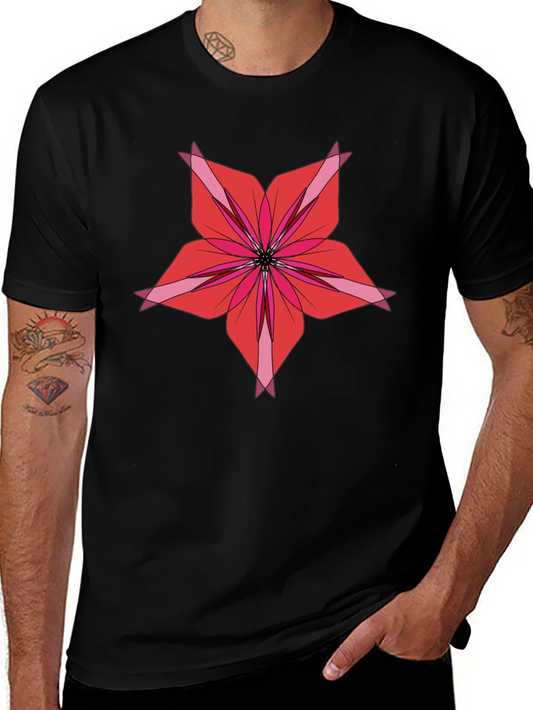 Floral Graphic Print Black T-Shirt