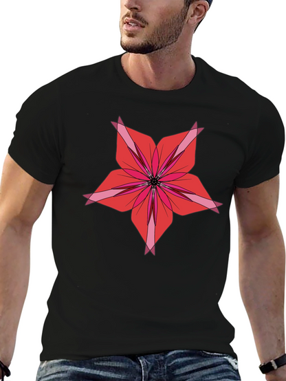Floral Graphic Print Black T-Shirt