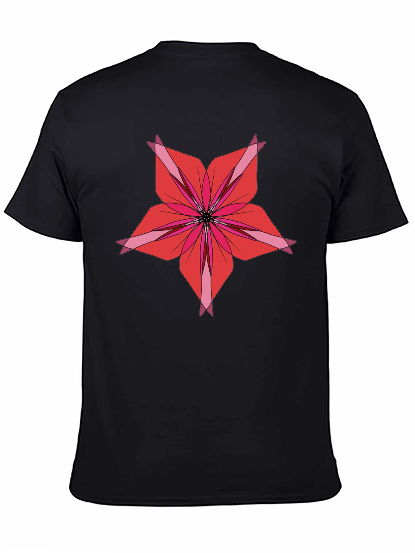 Floral Graphic Print Black T-Shirt