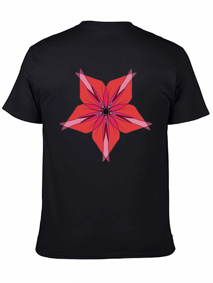Floral Graphic Print Black T-Shirt
