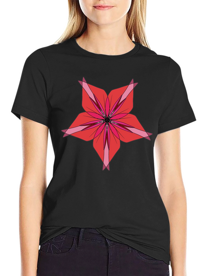 Floral Graphic Print Black T-Shirt