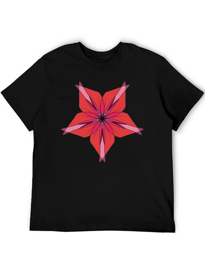 Floral Graphic Print Black T-Shirt